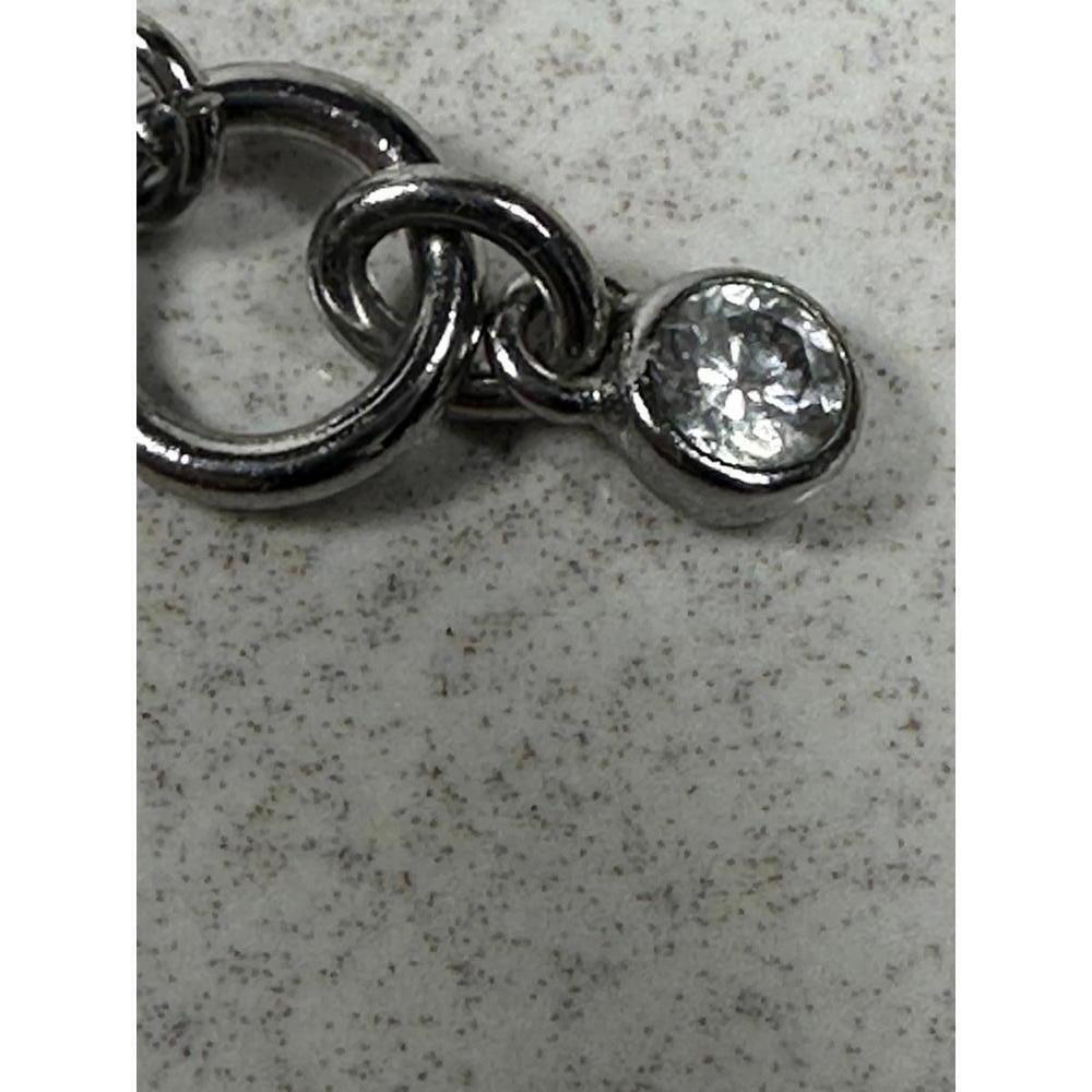 Givenchy Blue Crystal Statement Necklace 20” Silver Tone Designer Glam - Picture 7 of 7